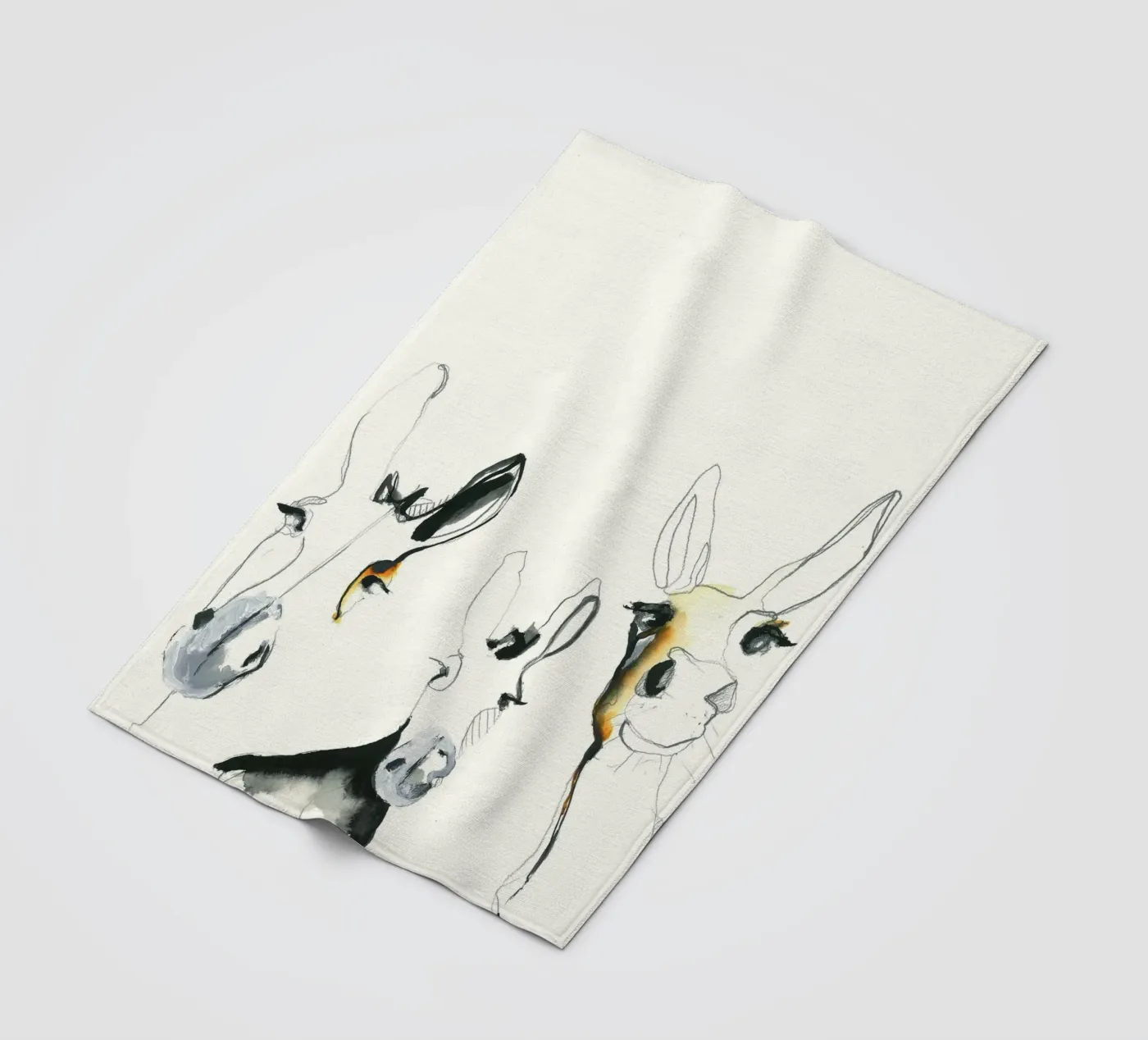 three donkeys fleecedeken van Petit Boom Prints