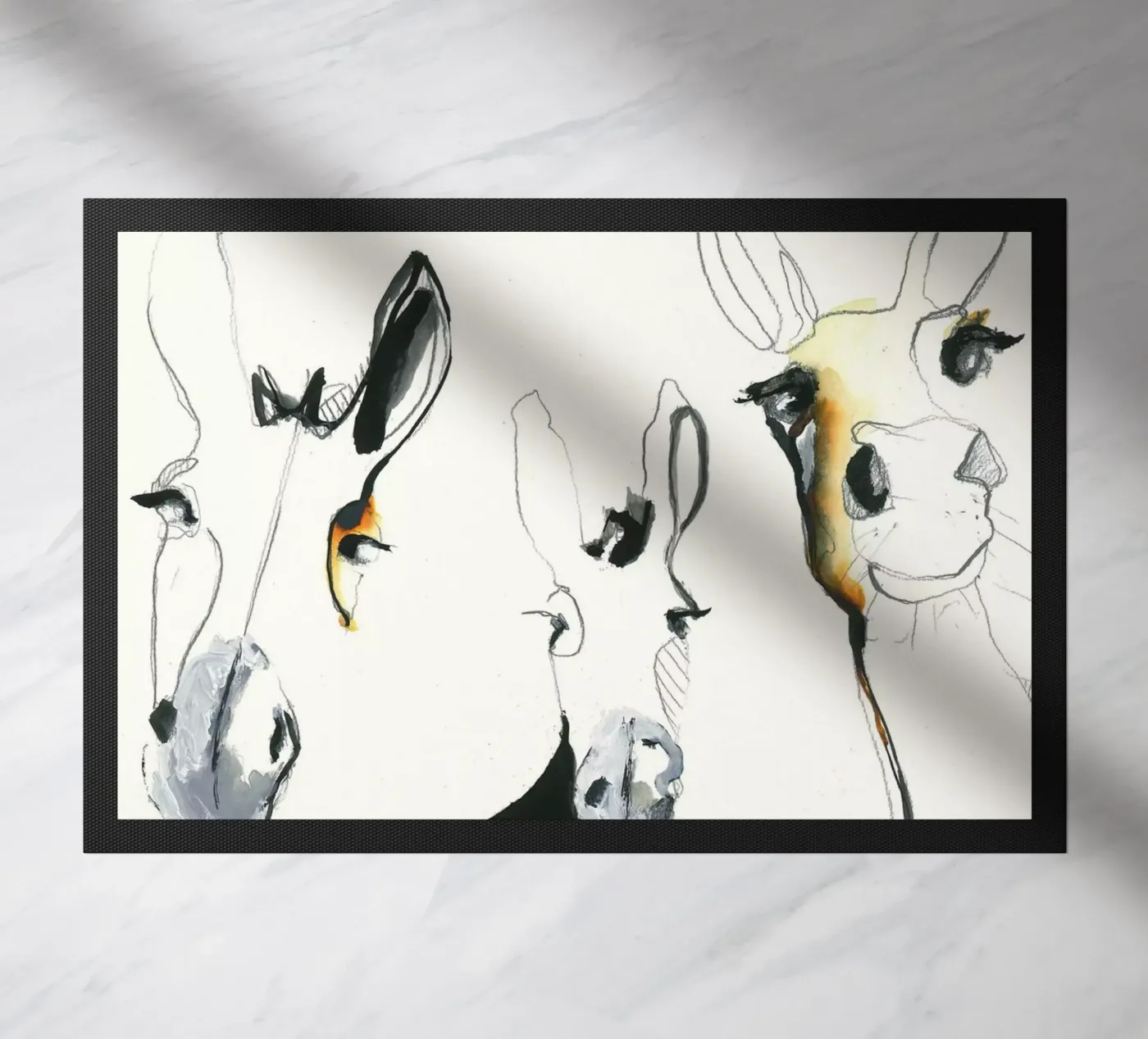 three donkeys doormat by Petit Boom Prints