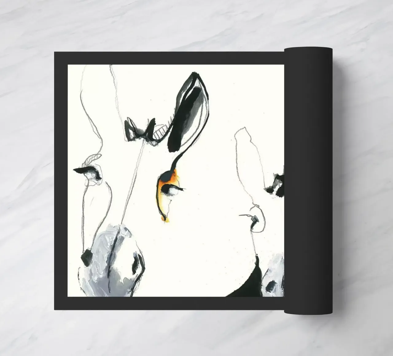 three donkeys Fußmatte von Petit Boom Prints