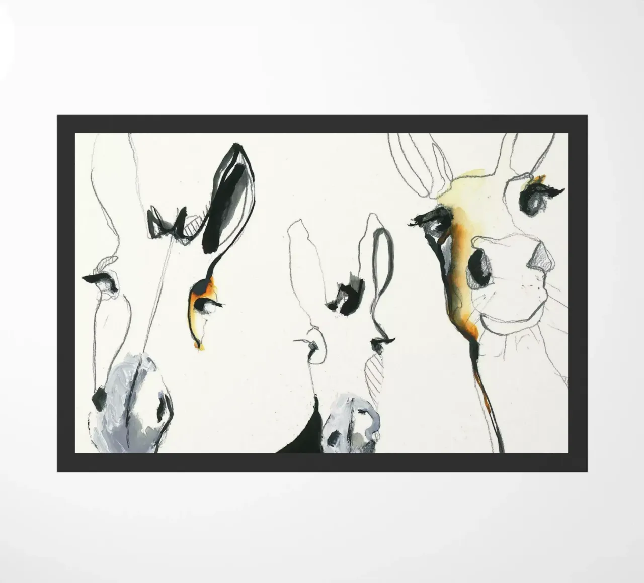 three donkeys Fußmatte von Petit Boom Prints