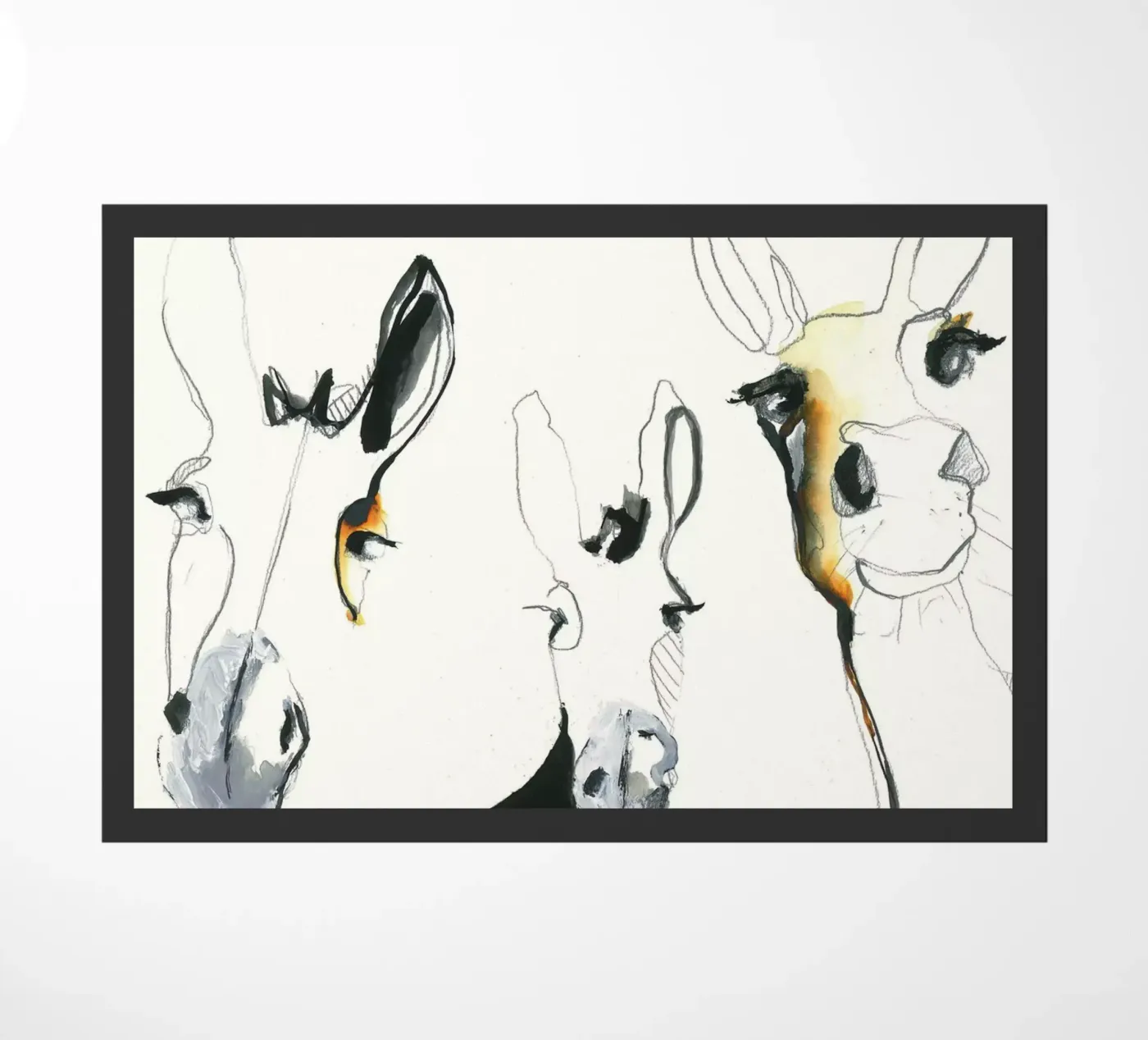 three donkeys doormat by Petit Boom Prints