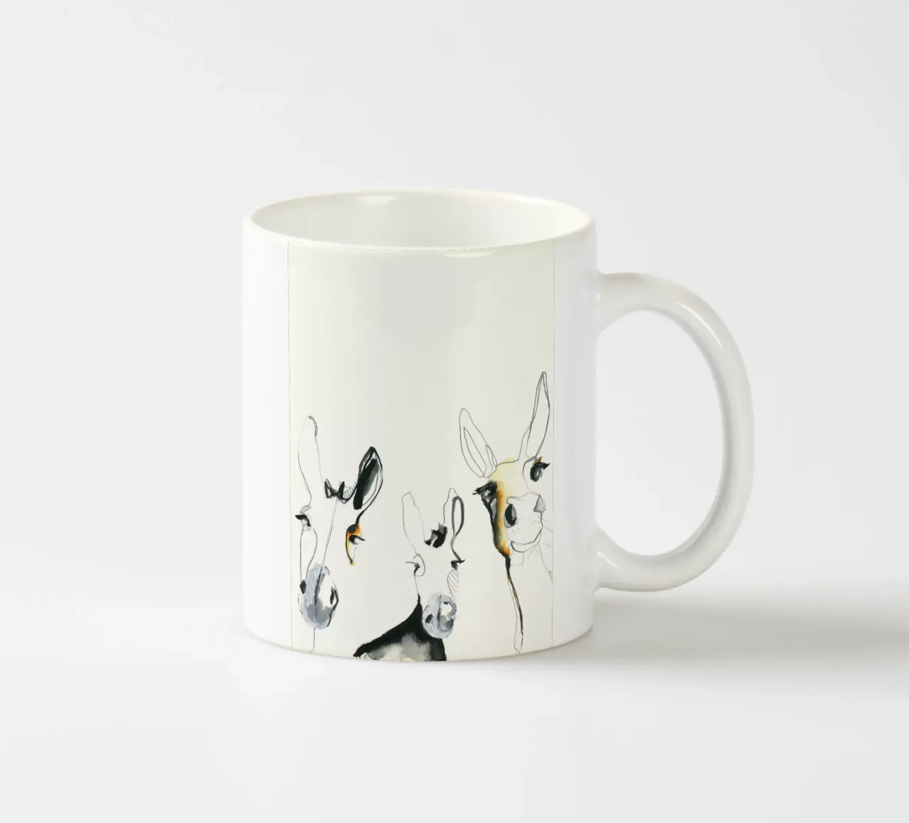 tre asini tazza in ceramica da Petit Boom Prints