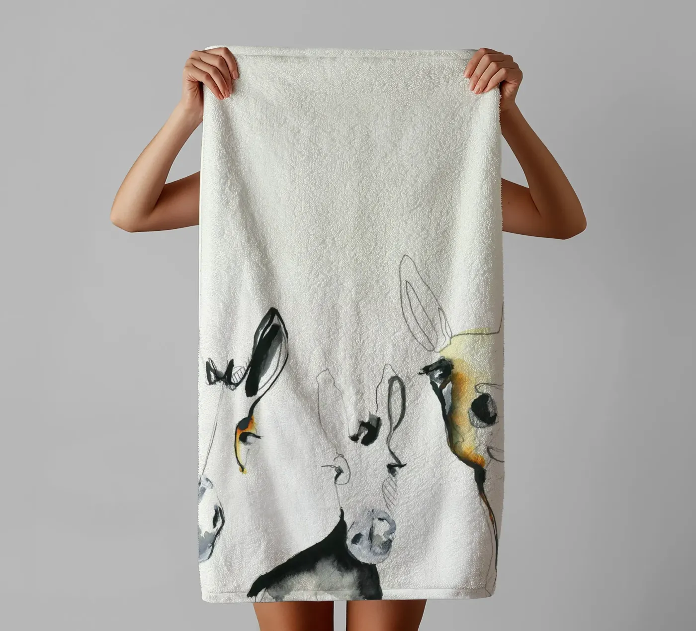 three donkeys towel by Petit Boom Prints