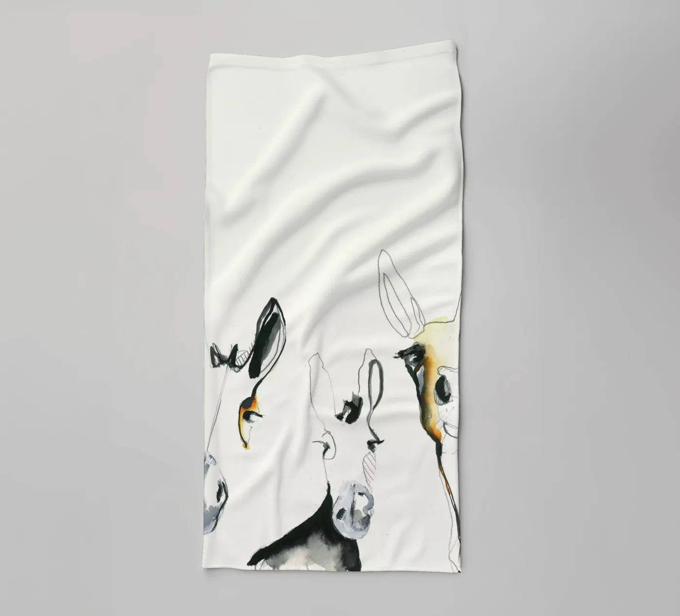 three donkeys towel by Petit Boom Prints