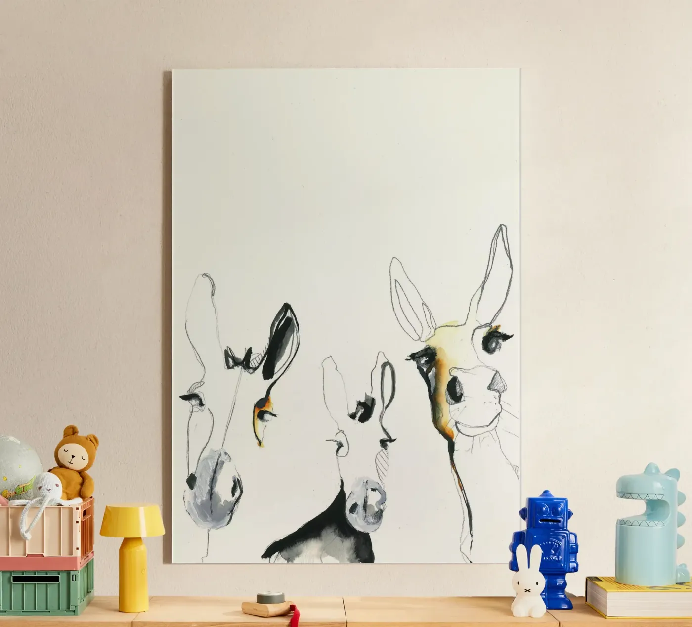 tre asini plexiglass da Petit Boom Prints