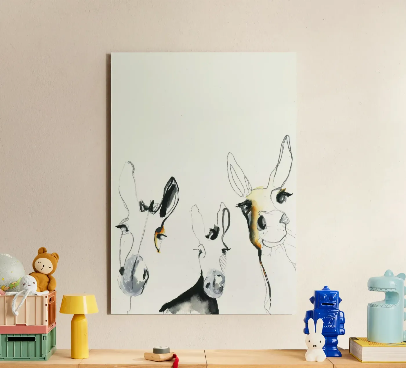 three donkeys forex plate by Petit Boom Prints