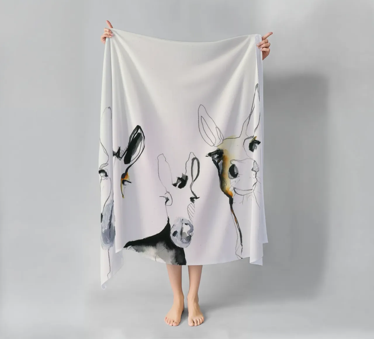 tre asini telo mare da Petit Boom Prints