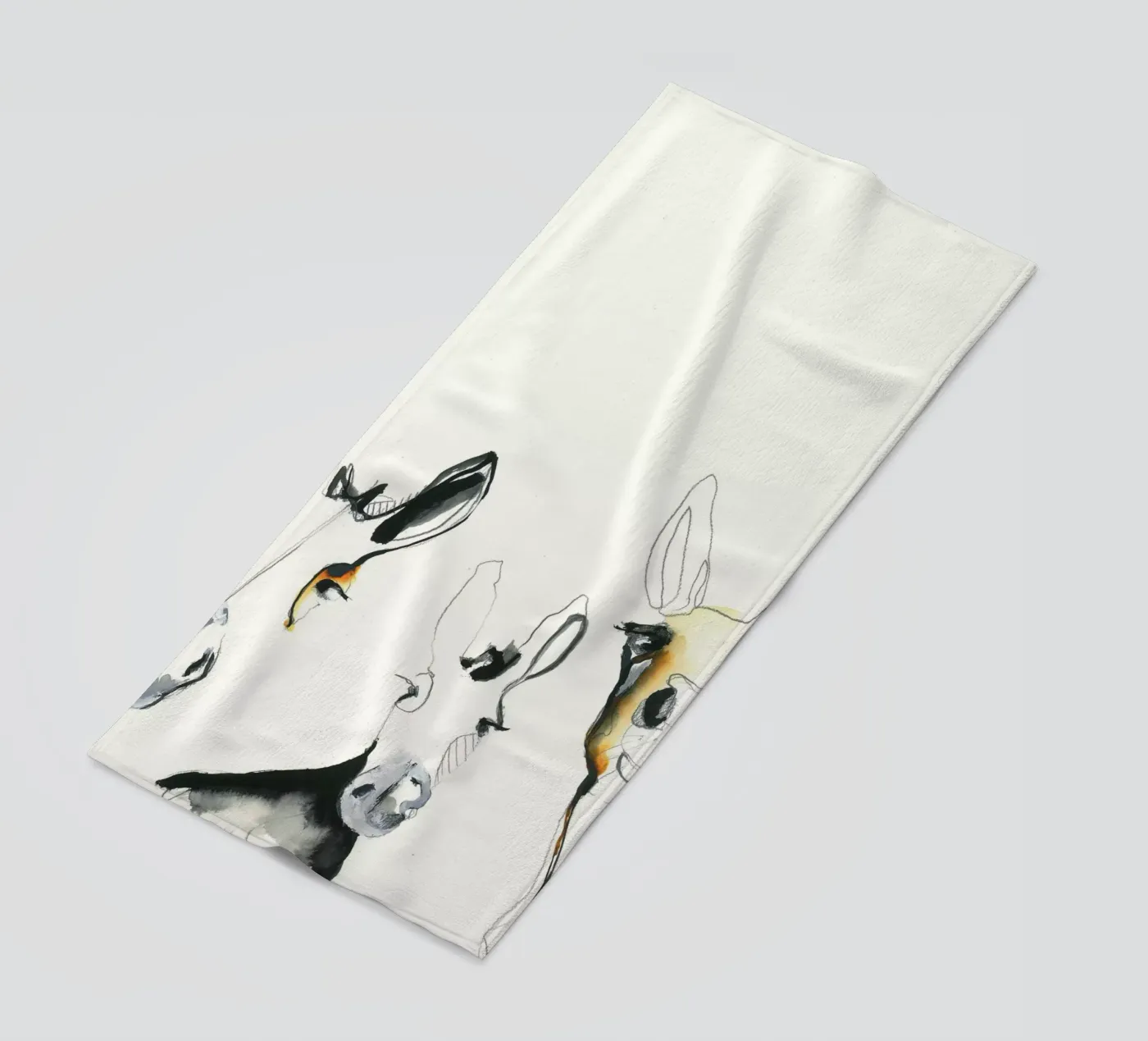 three donkeys strandhanddoek van Petit Boom Prints