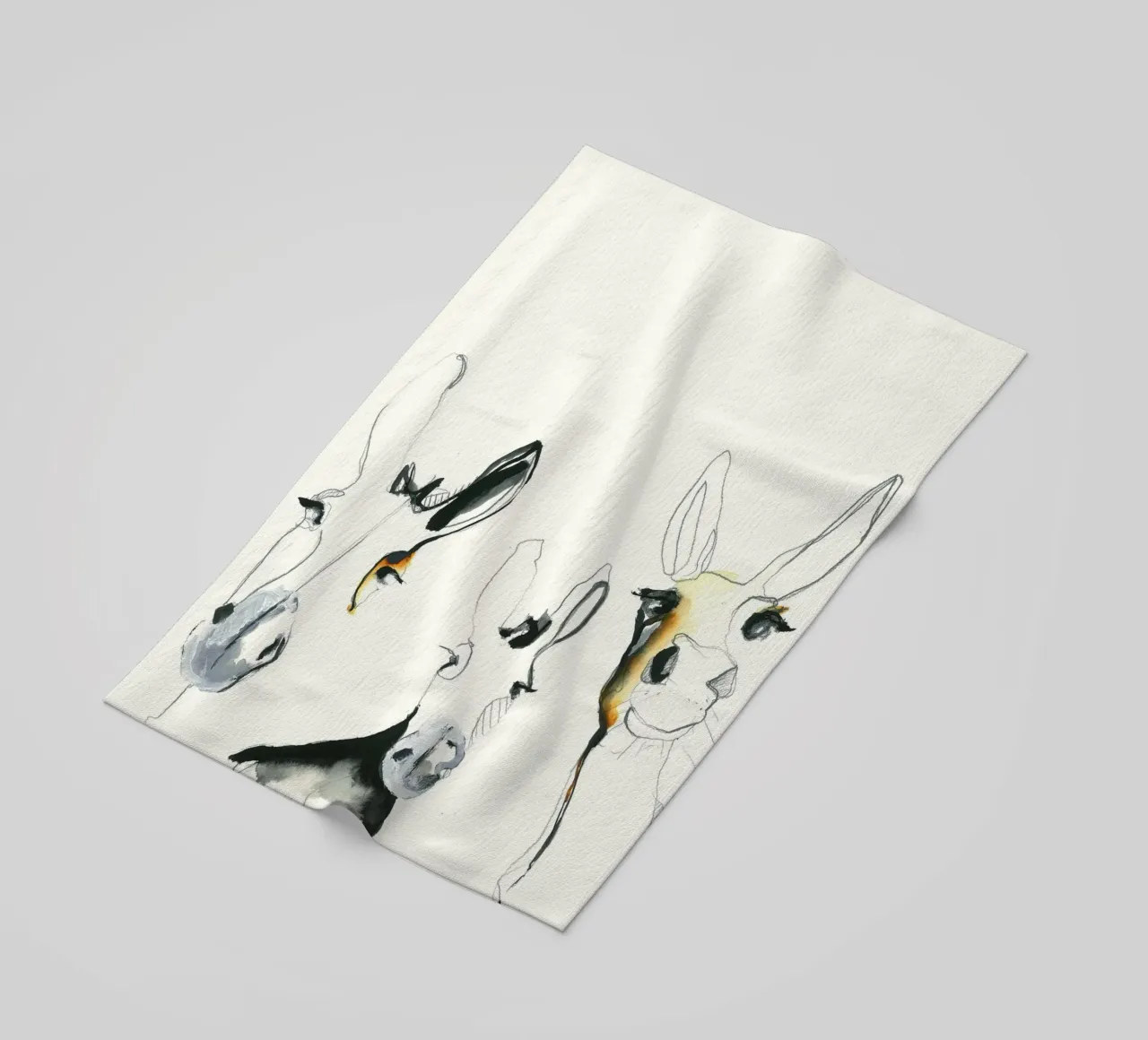 tre asini telo mare da Petit Boom Prints