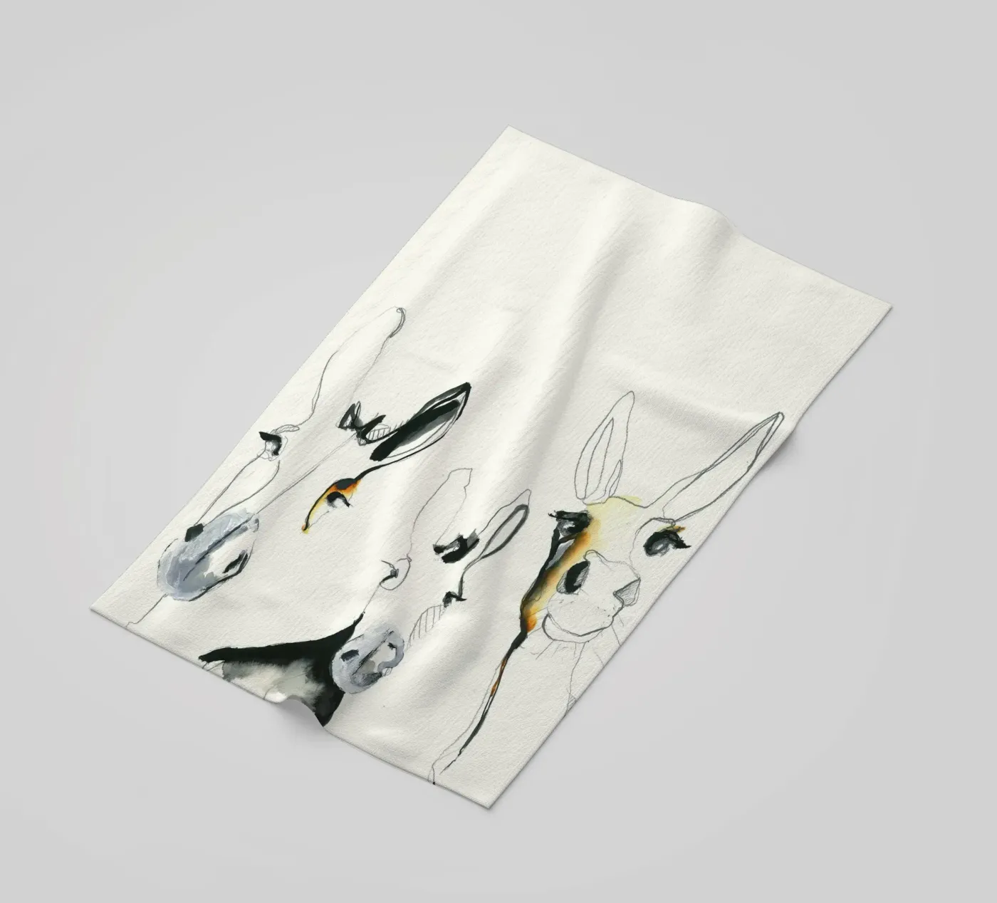 tre asini telo mare da Petit Boom Prints
