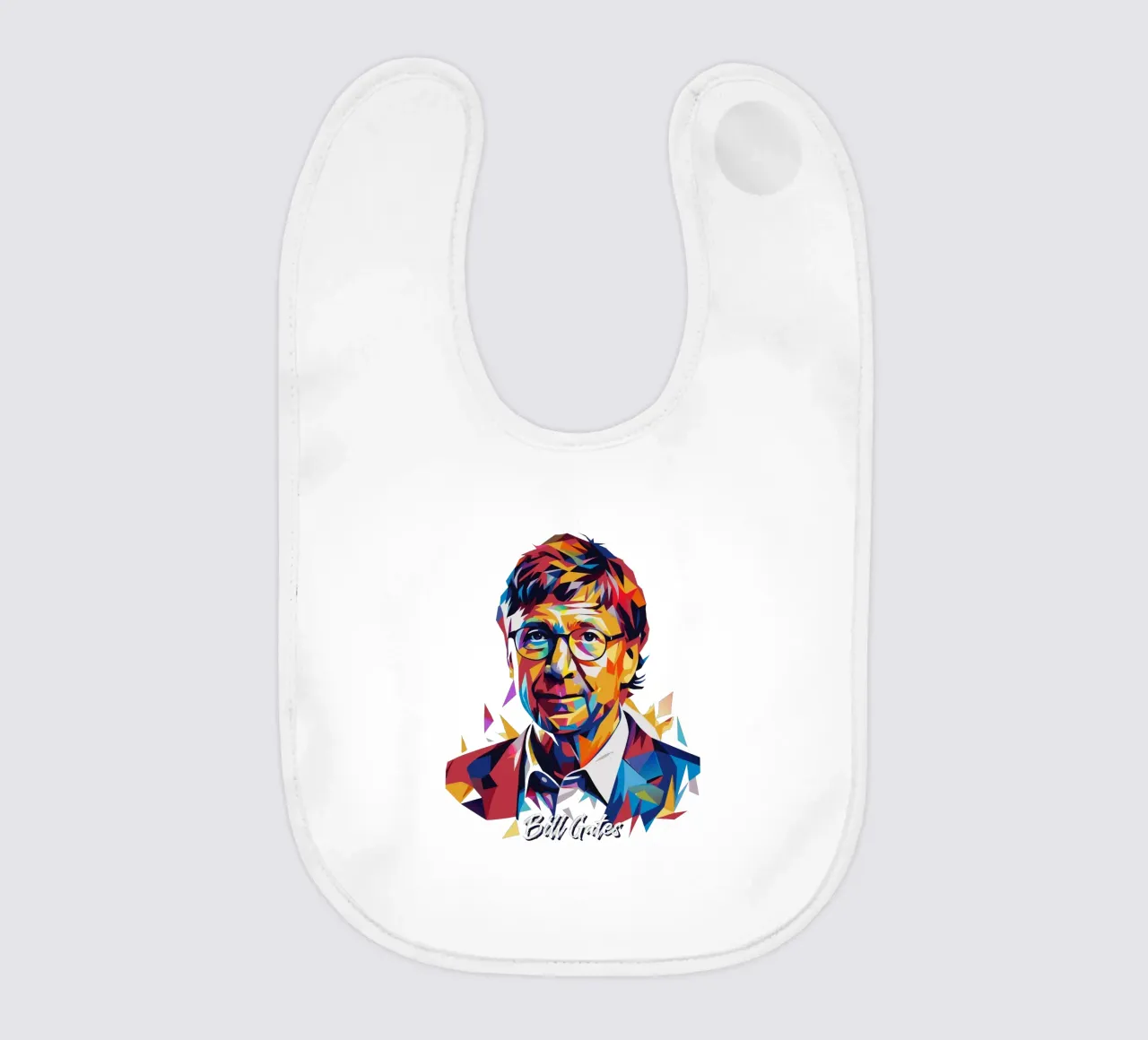 Bill Gates In WPAP Pop ARt baby bib by vectorartnesia