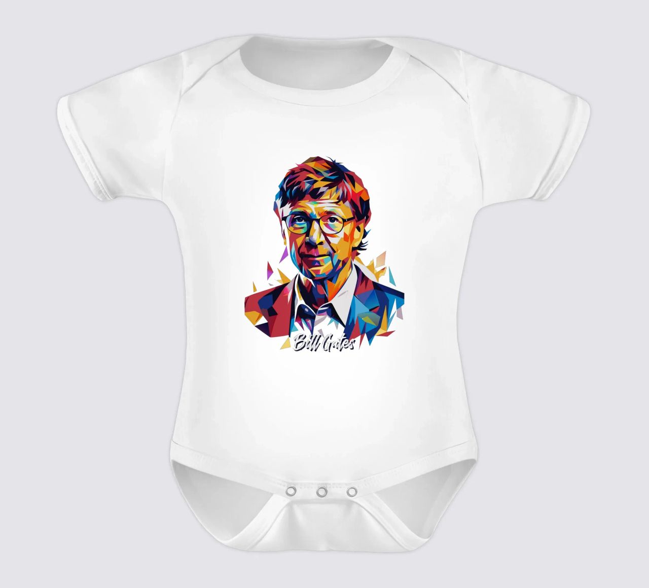 Bill Gates In WPAP Pop ARt body neonato maniche corte da vectorartnesia