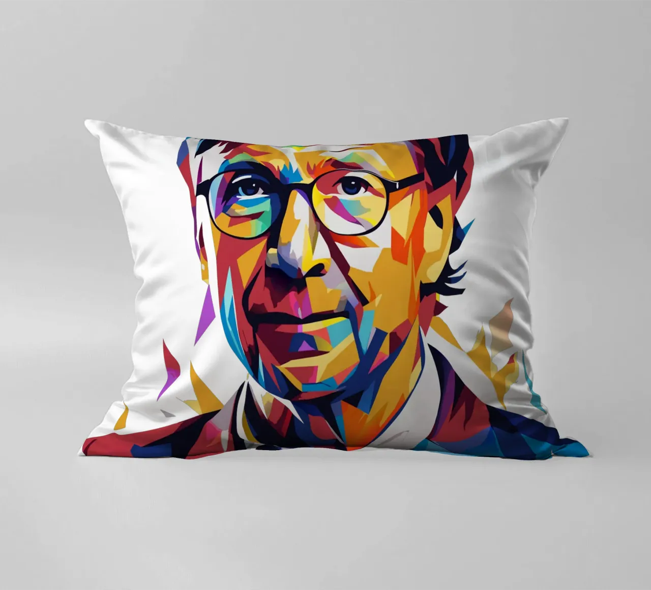 Bill Gates In WPAP Pop ARt Kissen von vectorartnesia