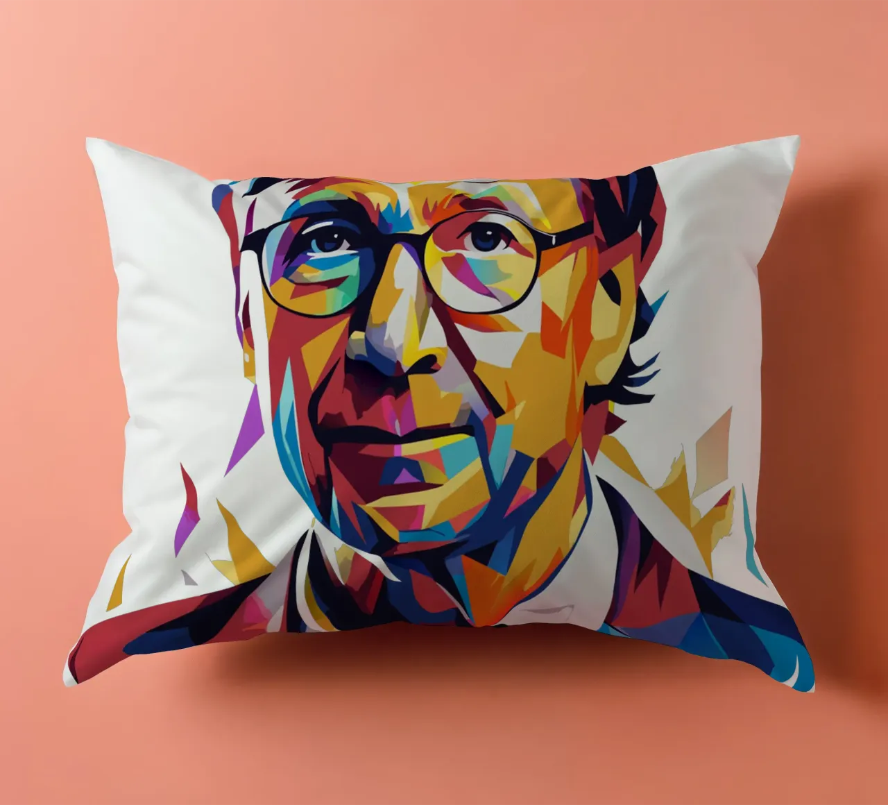 Bill Gates In WPAP Pop ARt decorative cushion by vectorartnesia