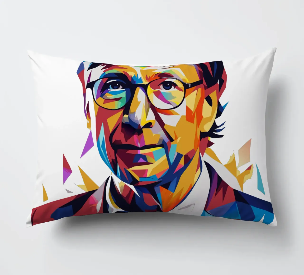 Bill Gates In WPAP Pop ARt decorative cushion by vectorartnesia