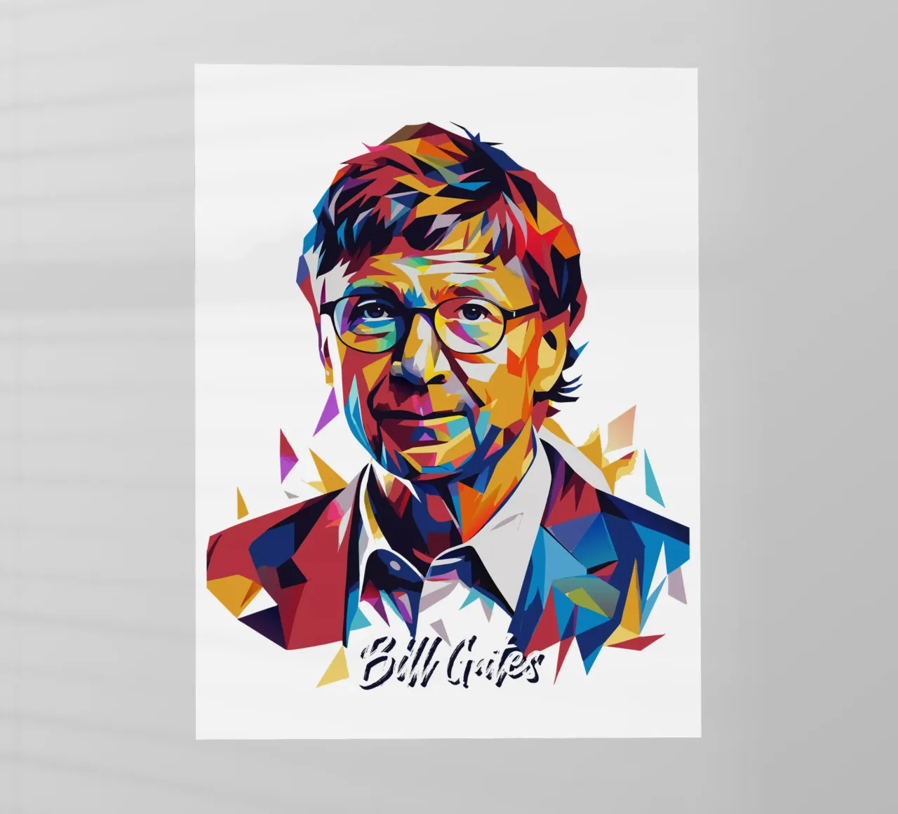 Bill Gates In WPAP Pop ARt Backlit Folie von vectorartnesia