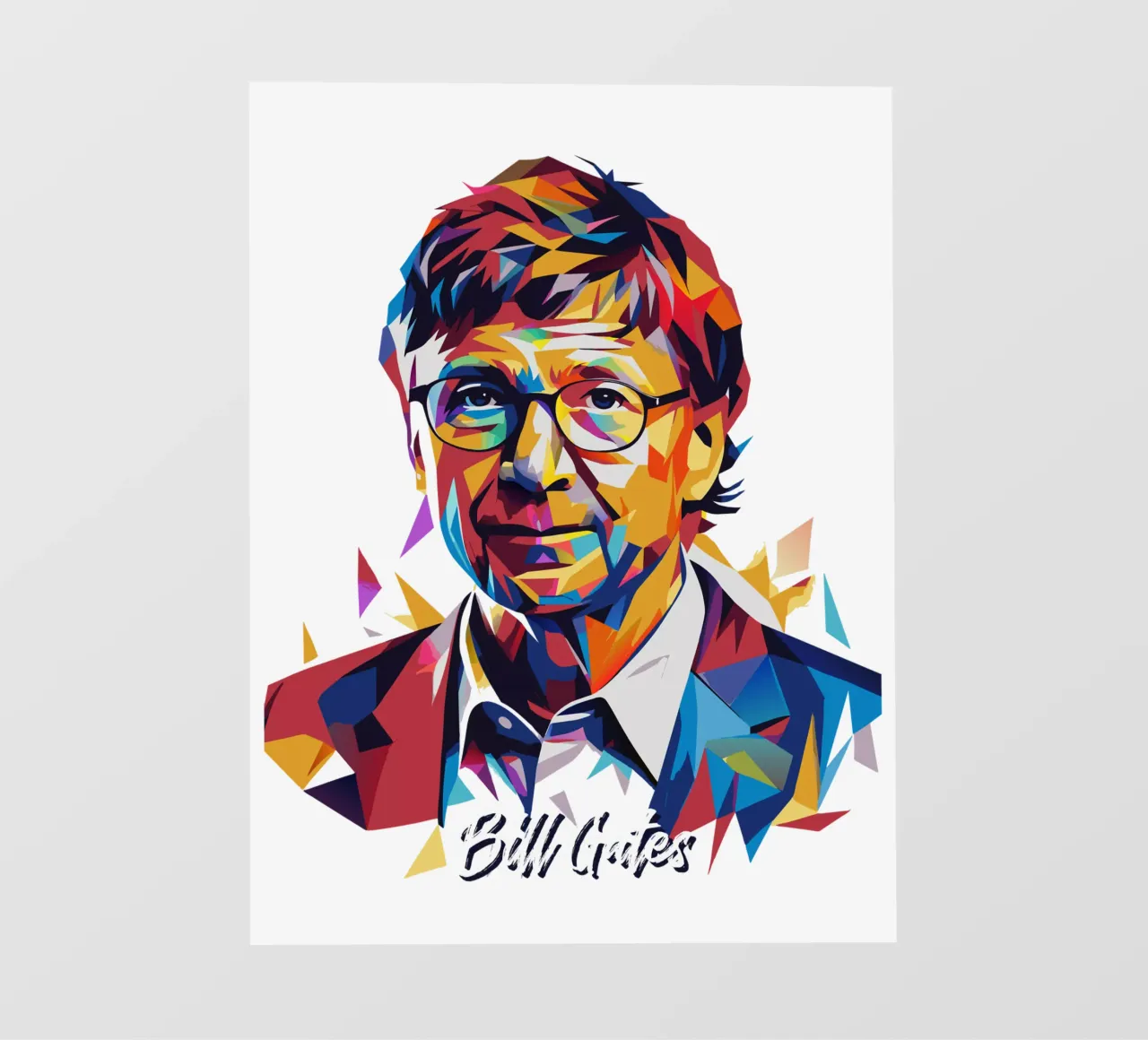 Bill Gates In WPAP Pop ARt Backlit Folie von vectorartnesia