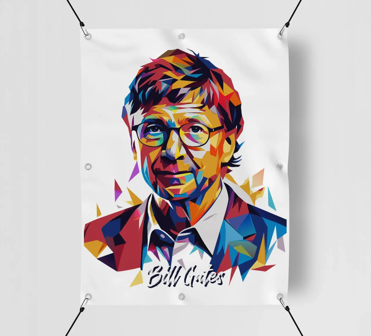 Bill Gates In WPAP Pop ARt lonas publicitarias de vectorartnesia