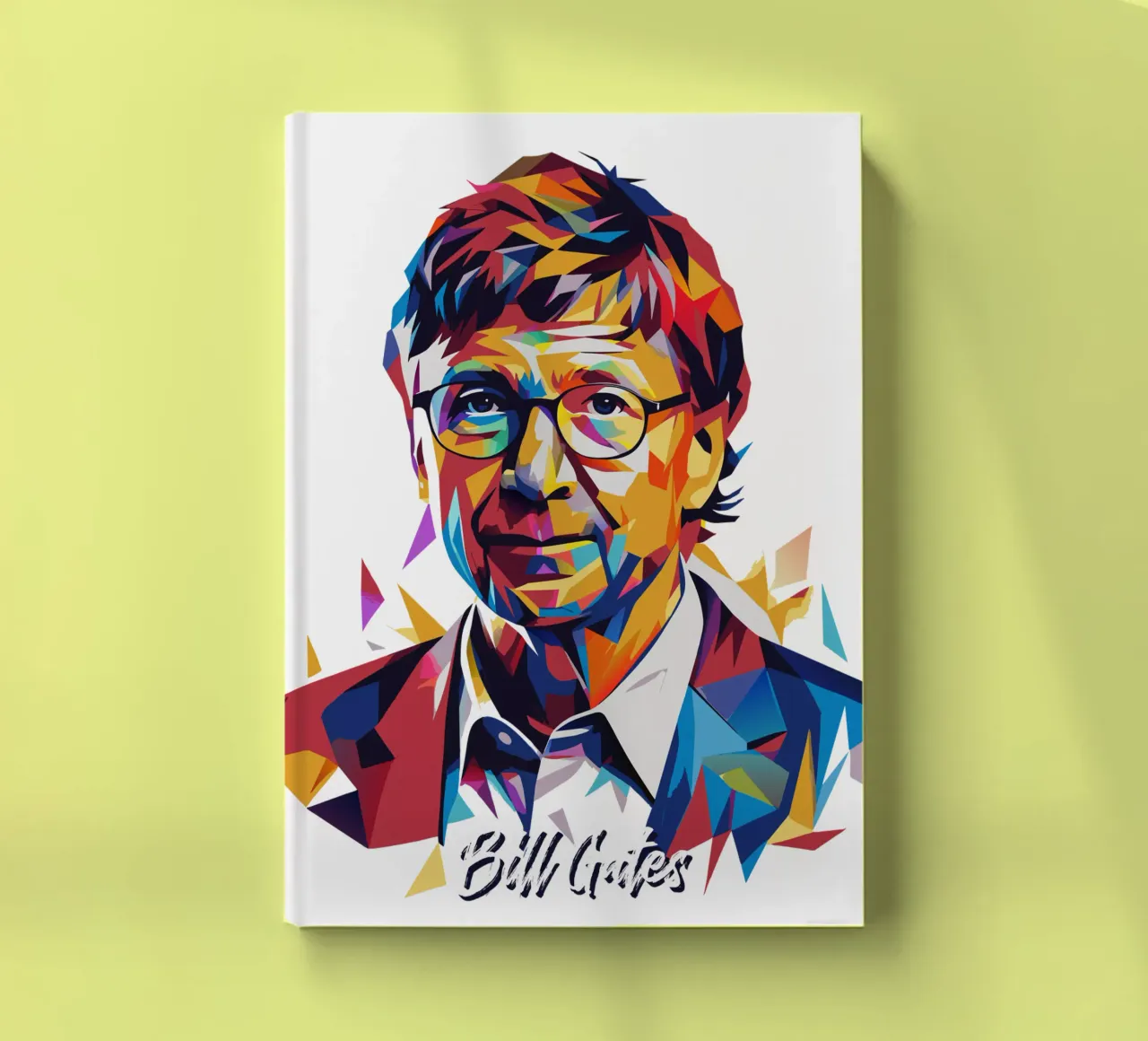 Bill Gates In WPAP Pop ARt notitieboek van vectorartnesia