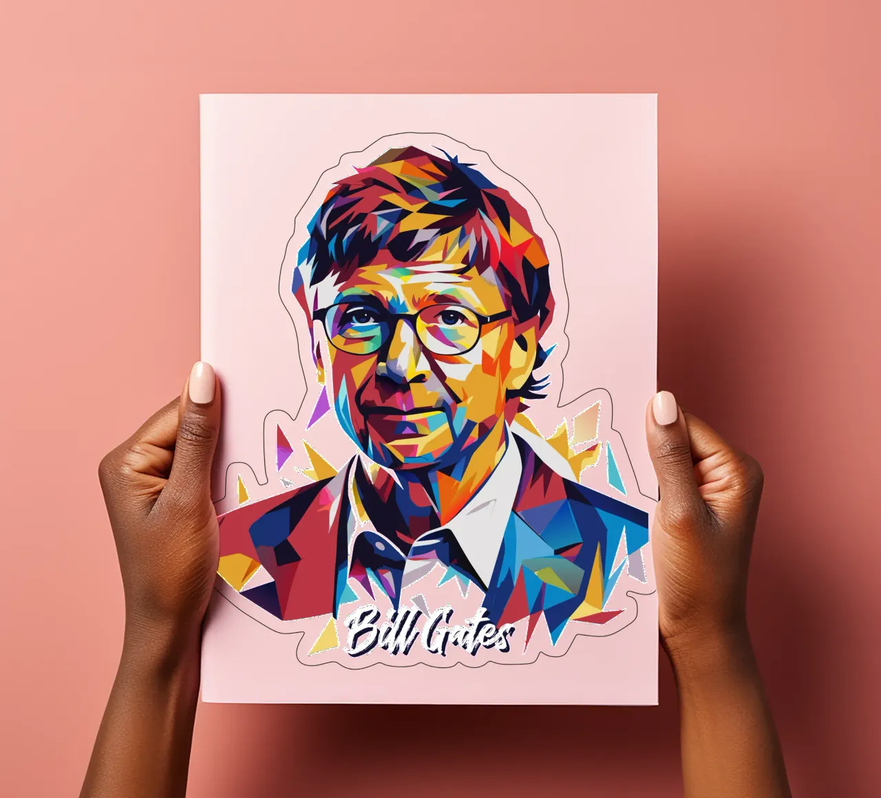 Bill Gates In WPAP Pop ARt foglio adesivo da vectorartnesia