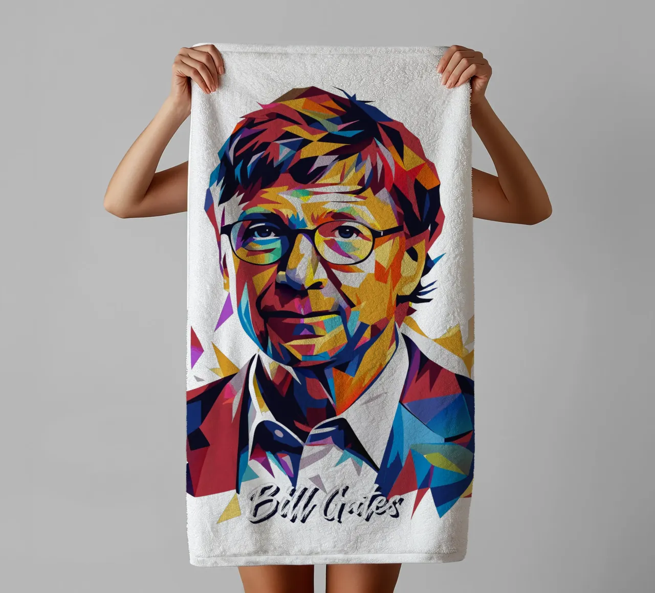 Bill Gates In WPAP Pop ARt towel by vectorartnesia