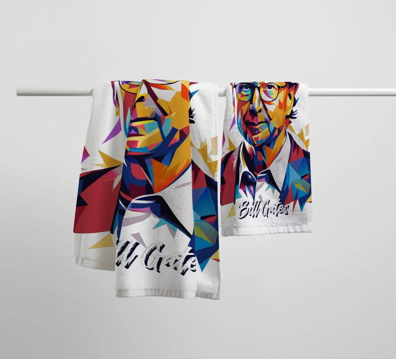 Bill Gates In WPAP Pop ARt asciugamano da bagno da vectorartnesia