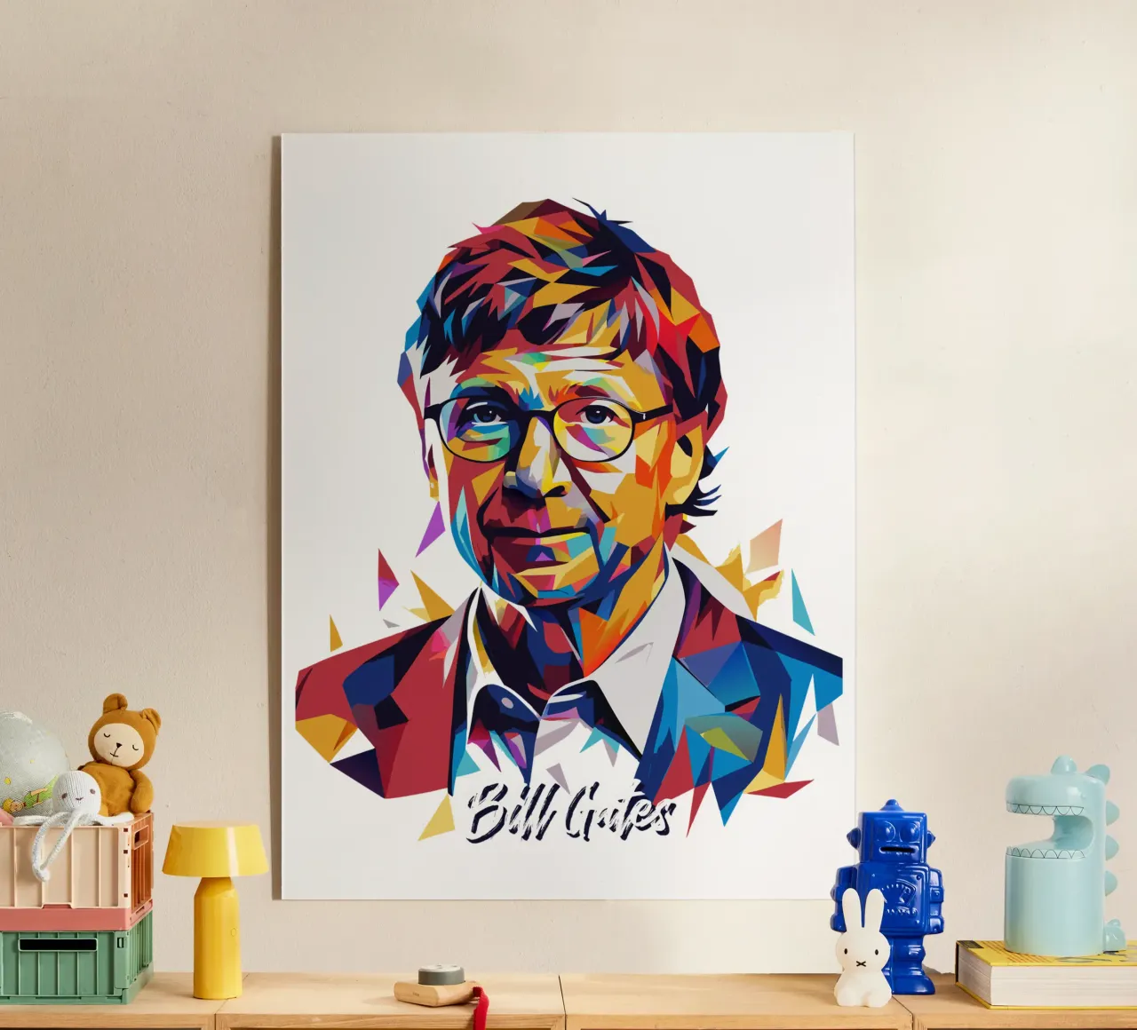 Bill Gates In WPAP Pop ARt plexiglass da vectorartnesia