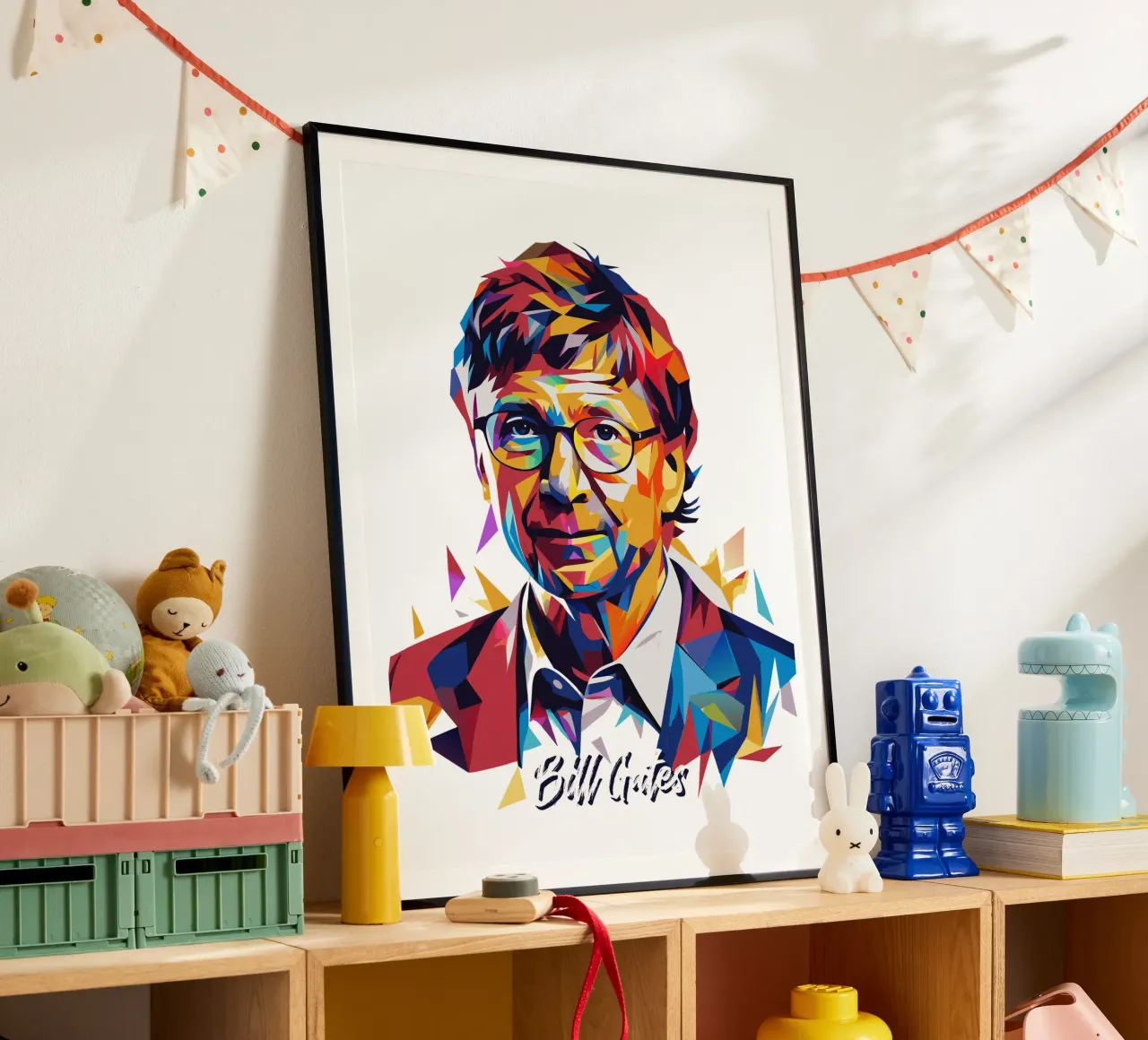 Bill Gates In WPAP Pop ARt poster da vectorartnesia