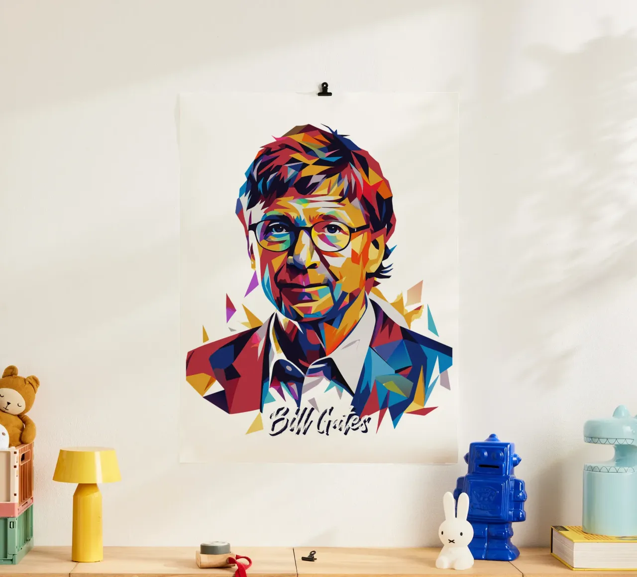 Bill Gates In WPAP Pop ARt poster da vectorartnesia