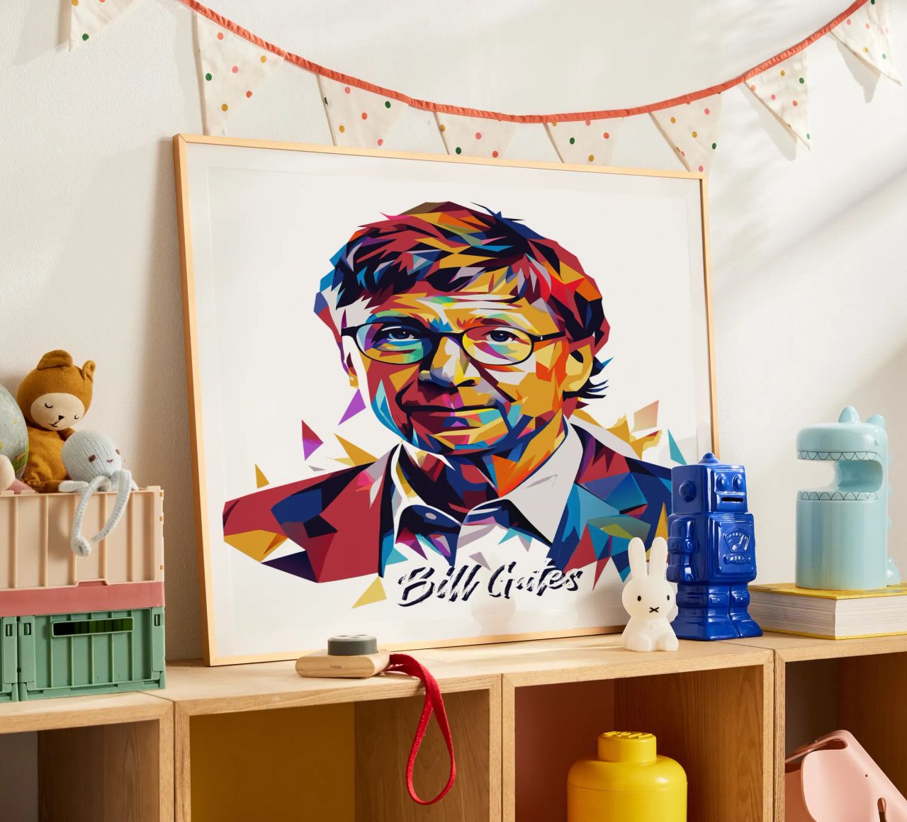 Bill Gates In WPAP Pop ARt carta hahnemühle da vectorartnesia