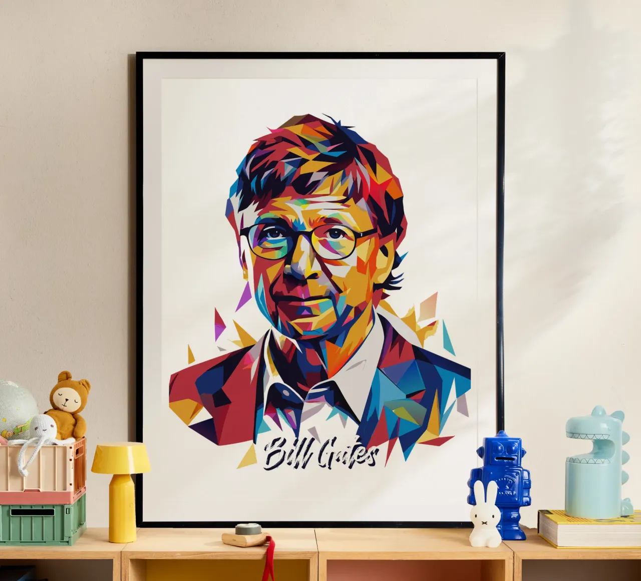 Bill Gates In WPAP Pop ARt poster da vectorartnesia