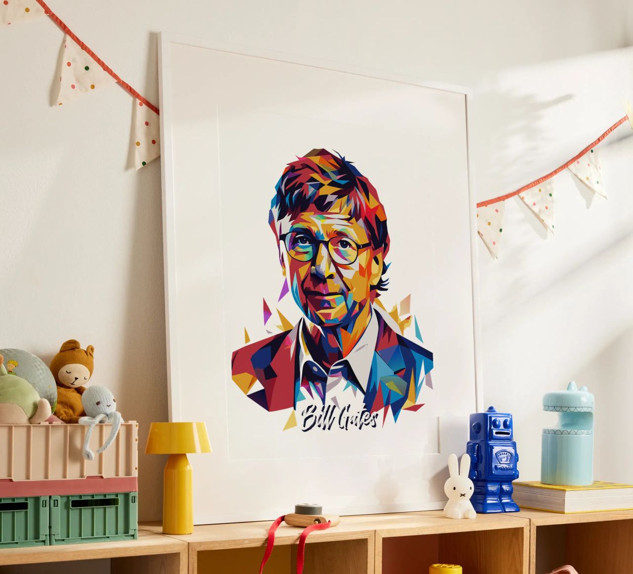 Bill Gates In WPAP Pop ARt carta hahnemühle da vectorartnesia