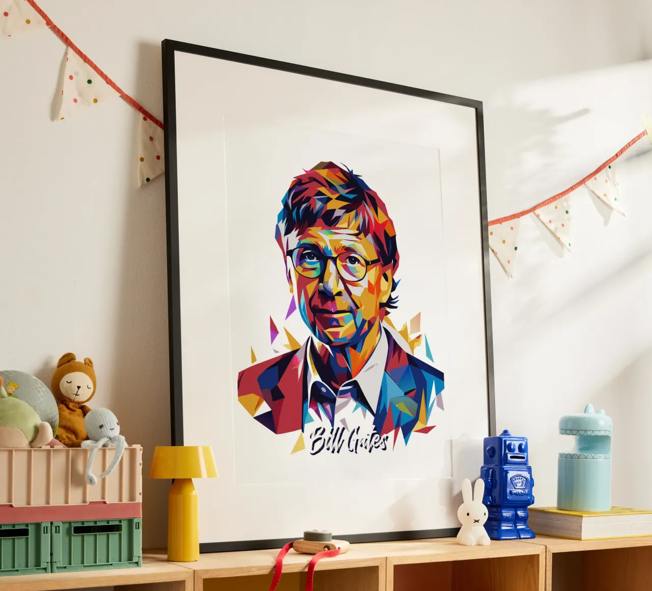 Bill Gates In WPAP Pop ARt poster da vectorartnesia