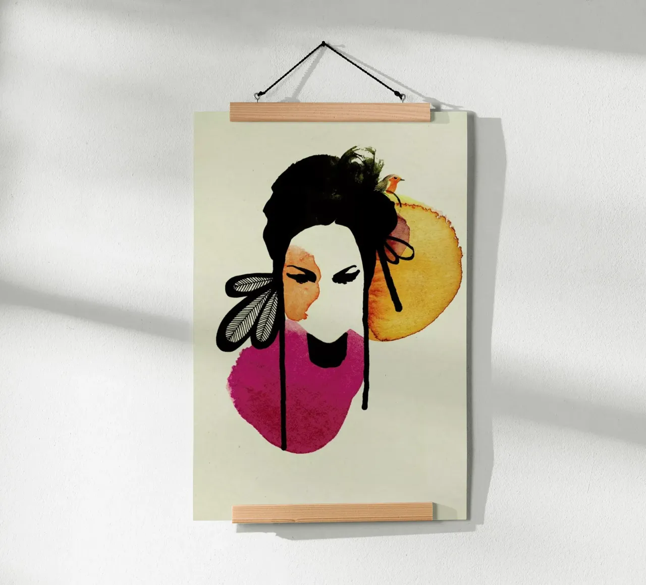 Doll 3 poster con telaio in legno da Ekaterina Koroleva