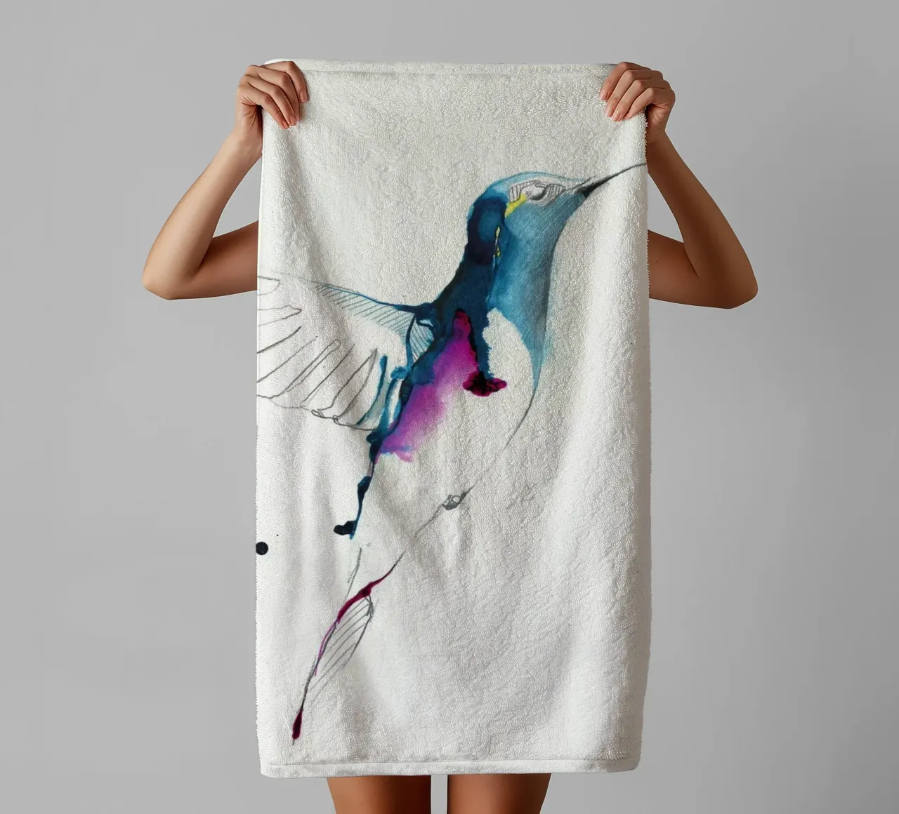 humming-bird towel by Petit Boom Prints