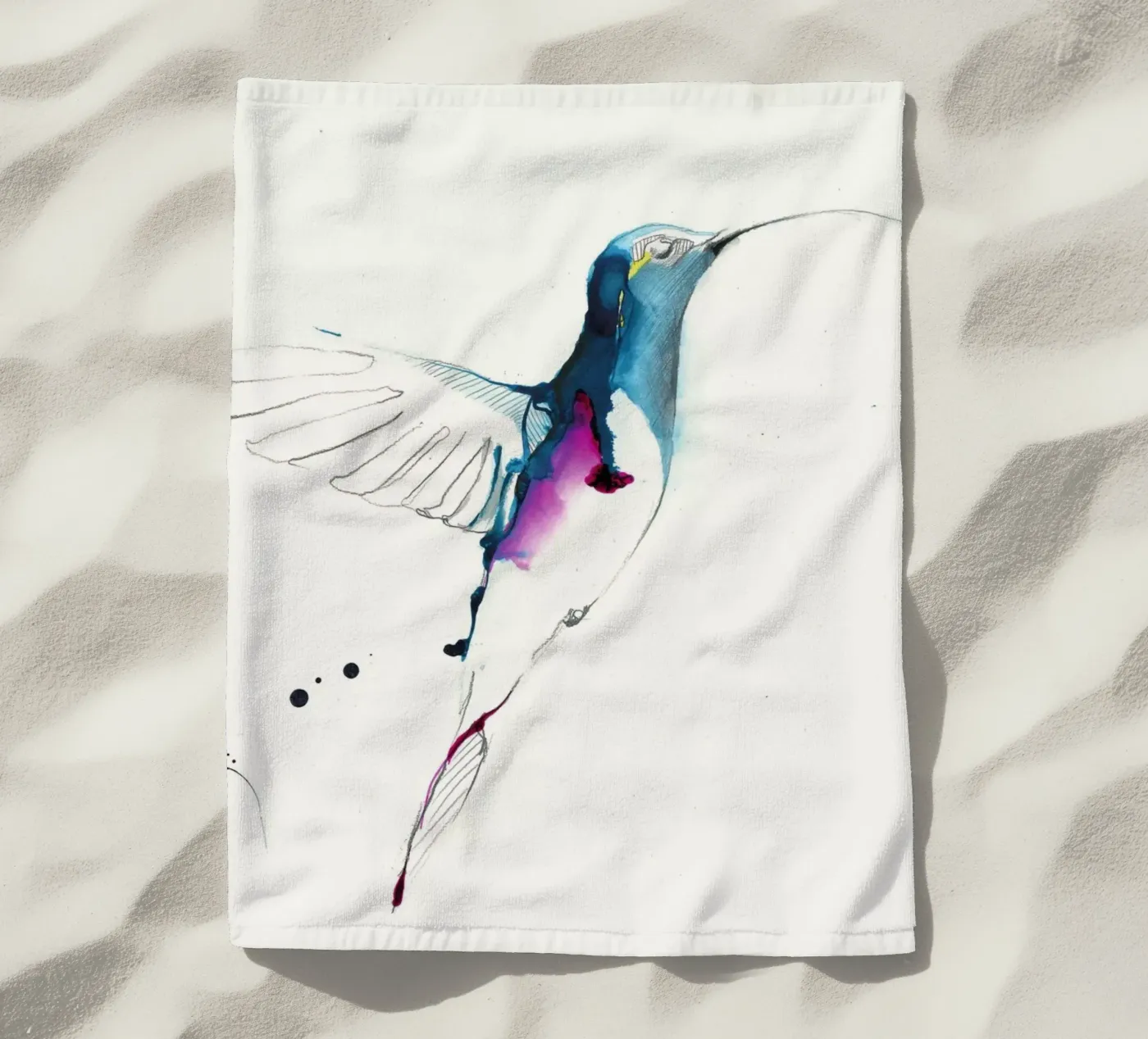 colibrì telo mare da Petit Boom Prints
