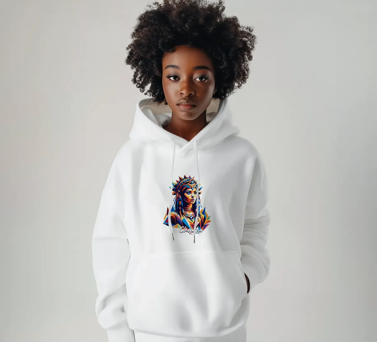 Cleopatra in WPAP Pop Art felpa con cappuccio da vectorartnesia