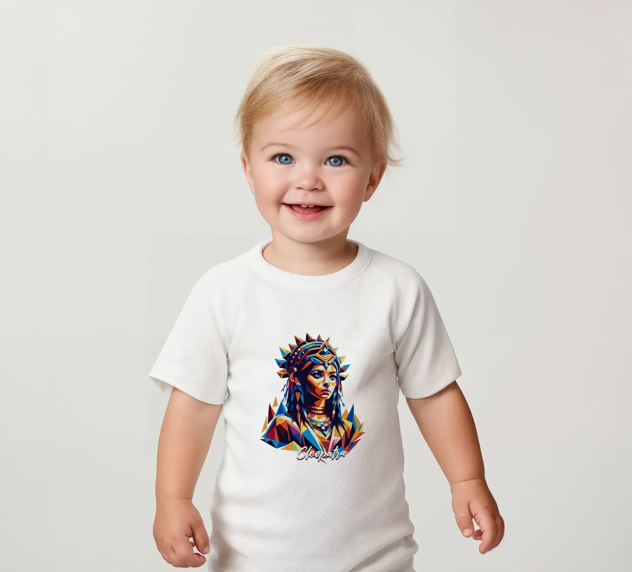 Cleopatra in WPAP Pop Art baby t-shirt van vectorartnesia