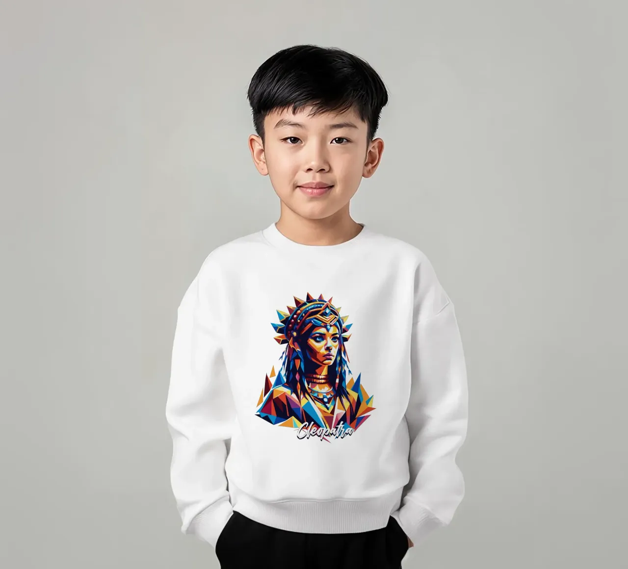 Cleopatra in WPAP Pop Art kinder sweatshirt van vectorartnesia
