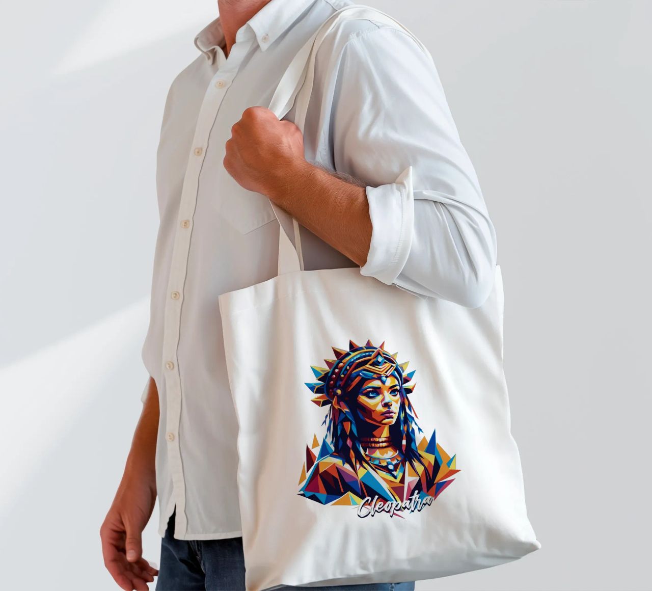 Cleopatra in WPAP Pop Art borsa in juta da vectorartnesia