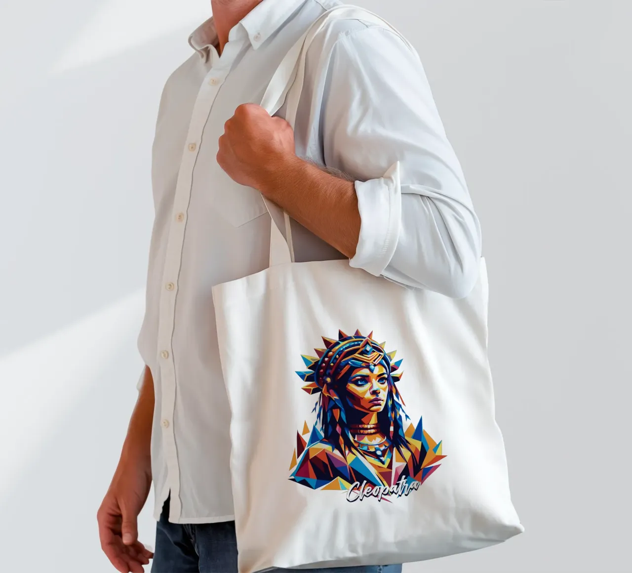 Cleopatra in WPAP Pop Art borsa in juta da vectorartnesia