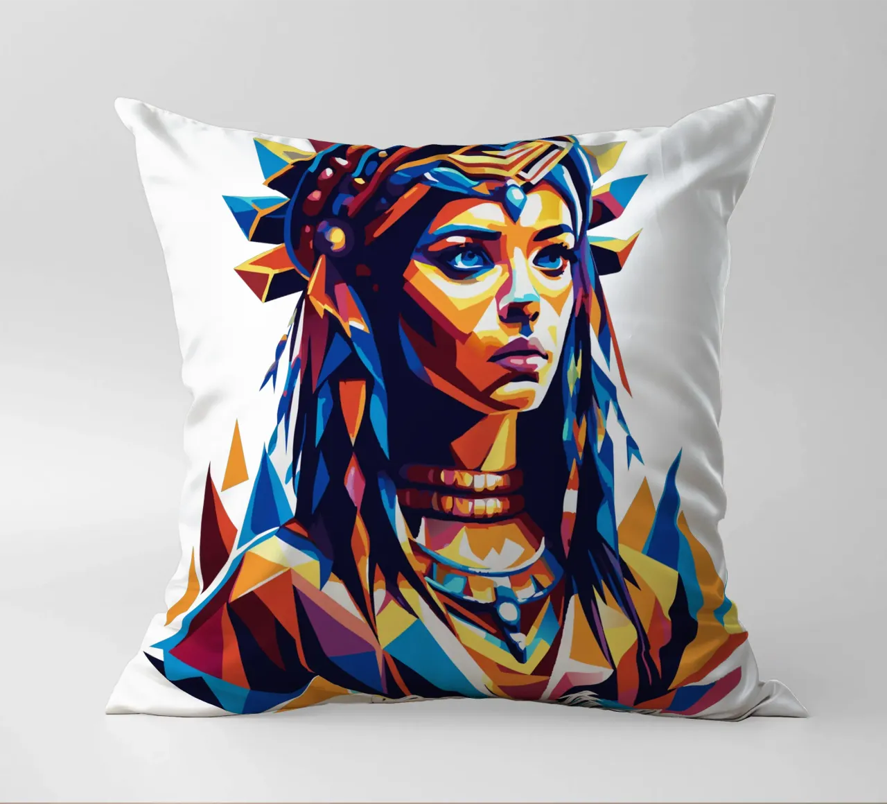 Cleopatra in WPAP Pop Art cuscino da vectorartnesia