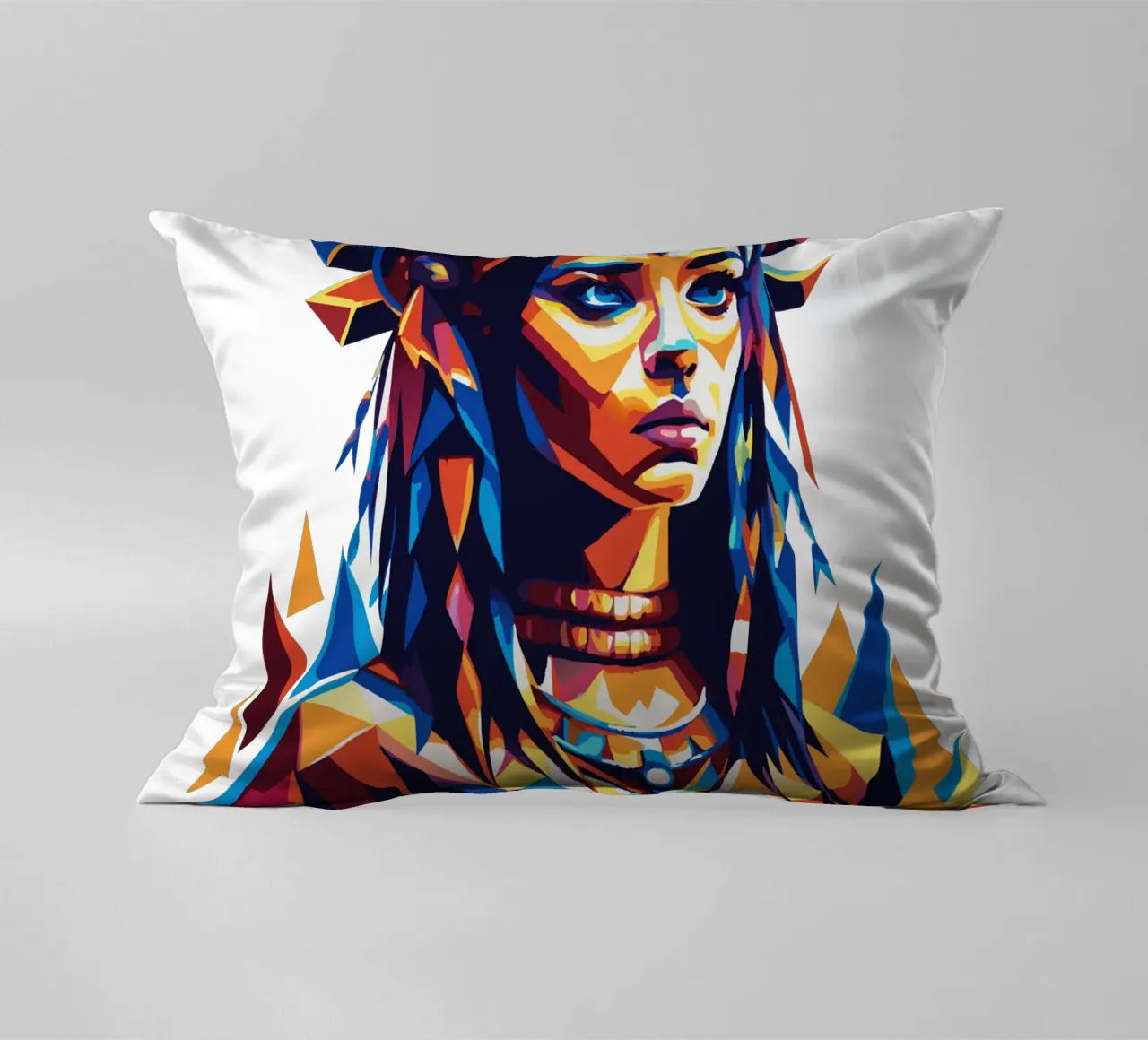 Cleopatra in WPAP Pop Art cuscino da vectorartnesia