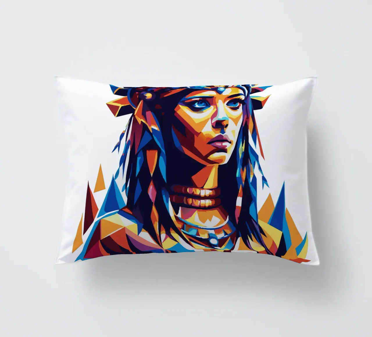 Cleopatra in WPAP Pop Art cuscino da vectorartnesia