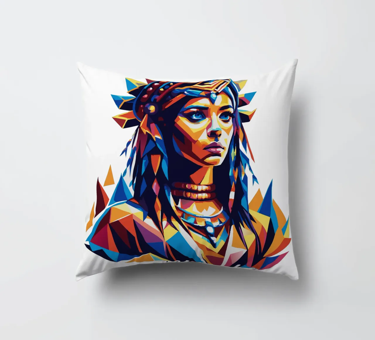 Cleopatra in WPAP Pop Art cuscino da vectorartnesia