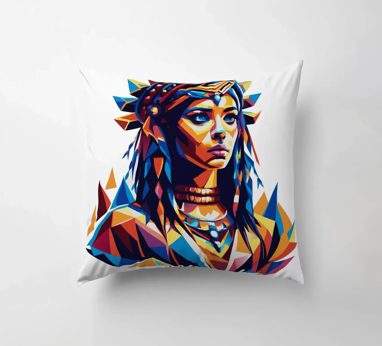 Cleopatra in WPAP Pop Art cuscino da vectorartnesia