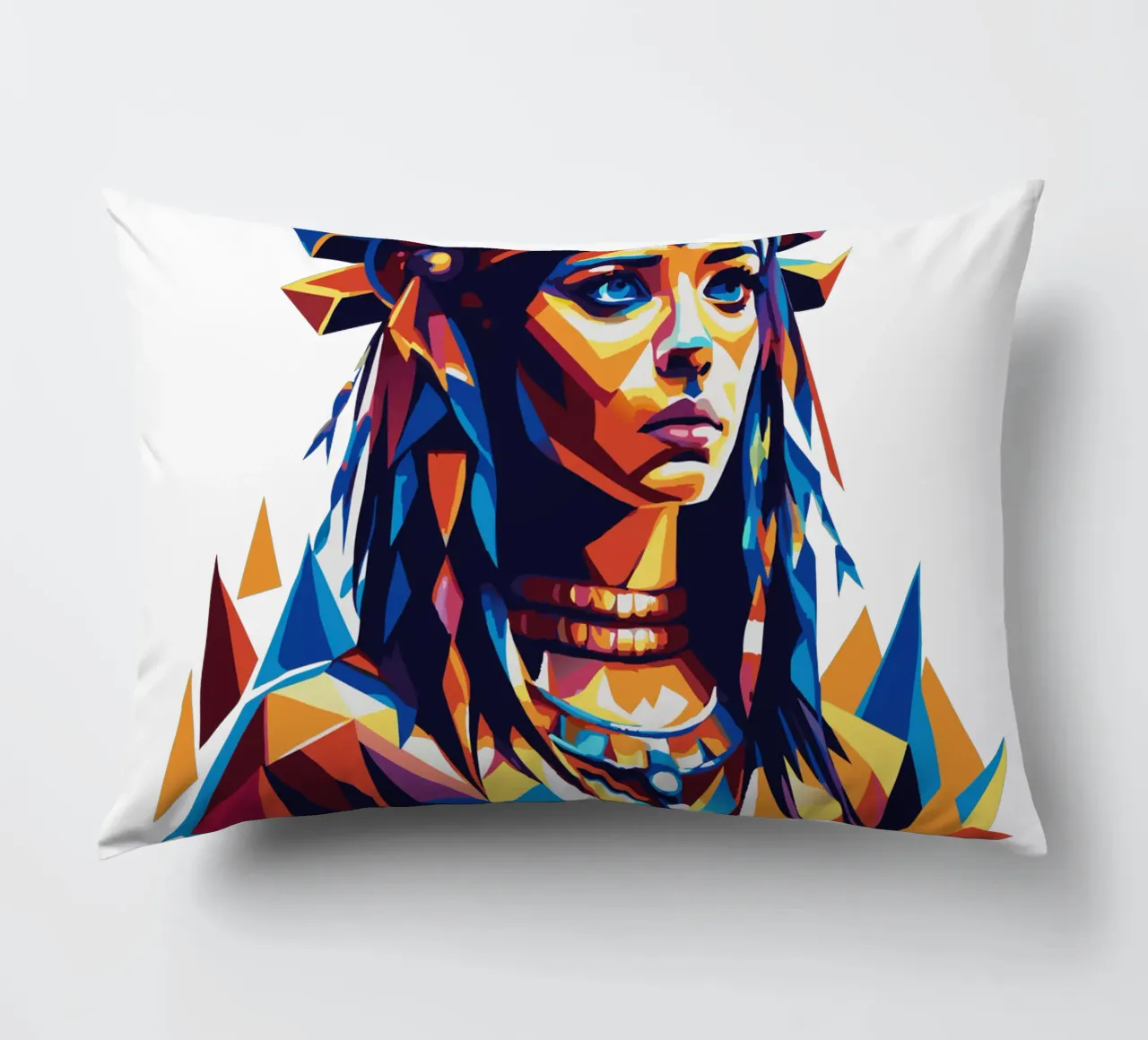 Cleopatra in WPAP Pop Art cuscino da vectorartnesia