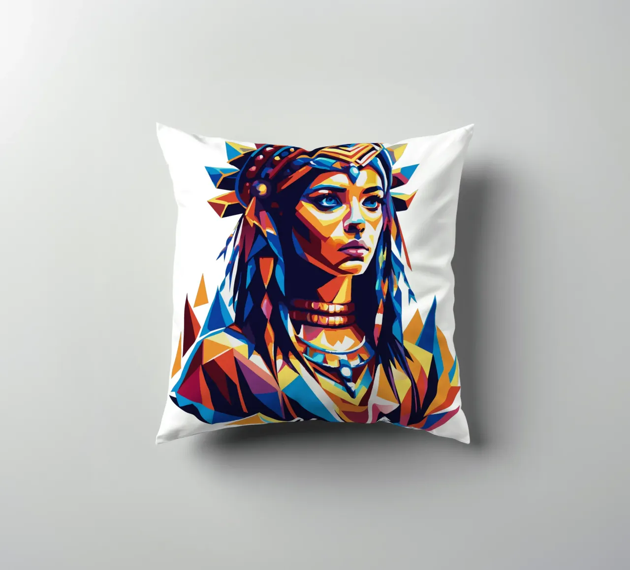 Cleopatra in WPAP Pop Art cuscino da vectorartnesia