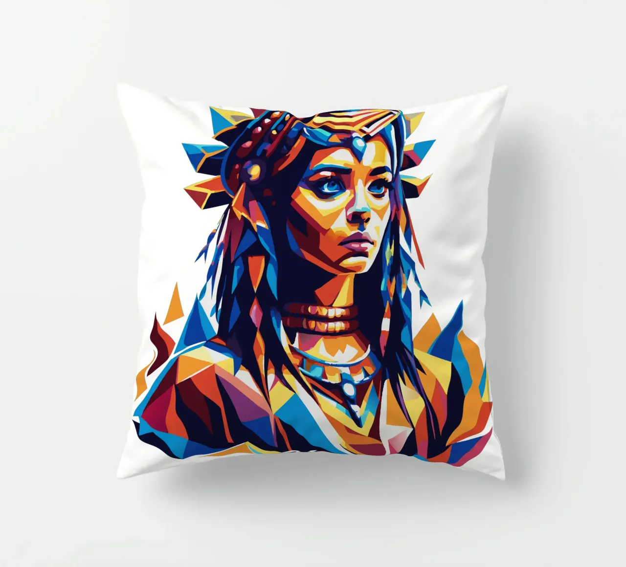 Cleopatra in WPAP Pop Art cuscino da vectorartnesia