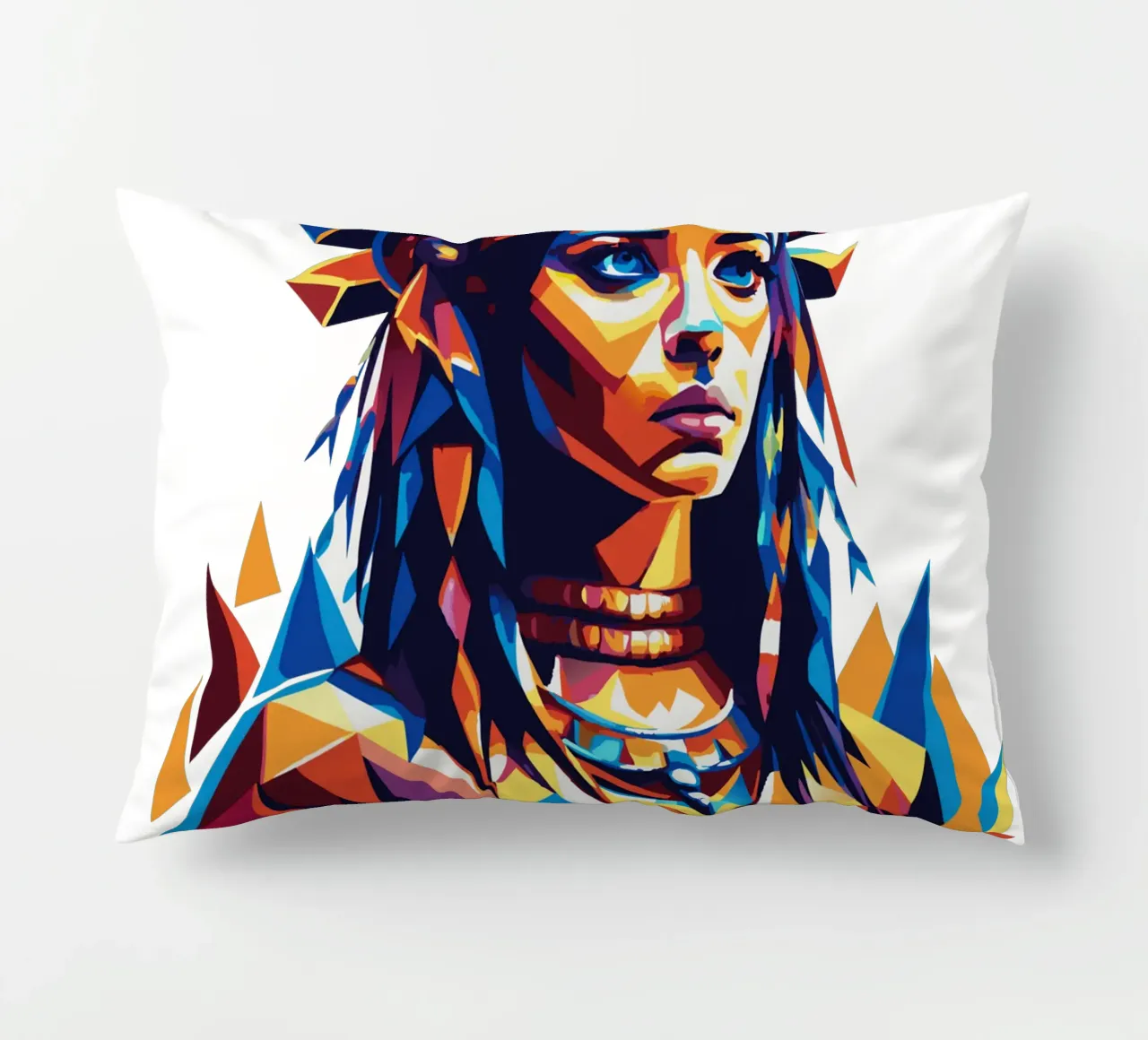 Cleopatra in WPAP Pop Art cuscino da vectorartnesia